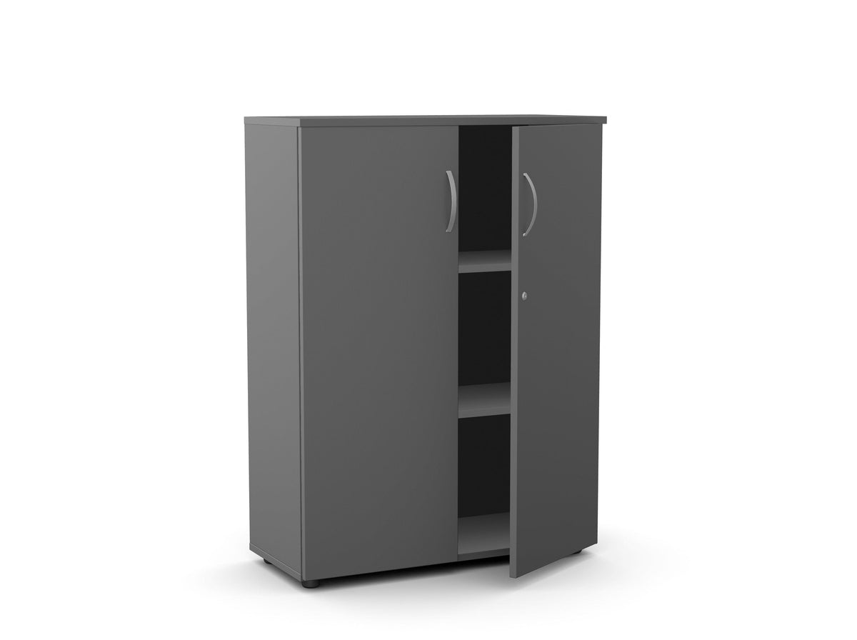 Bürookapp Flexx, 1190 x 800 x 355 mm – grafiit / plastjalad