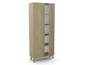 Kontorikapp Flexx, 5 riiuliga, 1800 x 800 x 355 mm – Merevaigutamm / Puitjalad