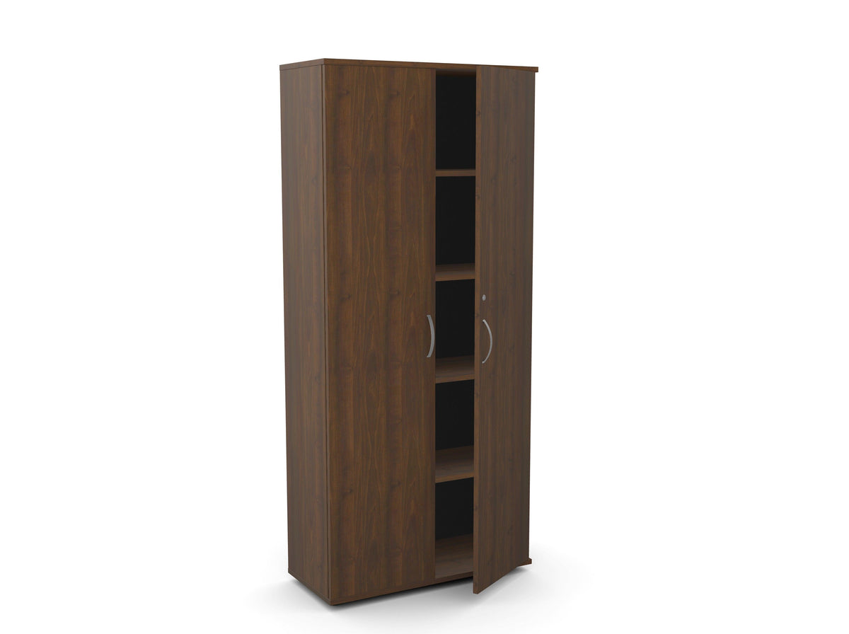 Kontorikapp Flexx, 5 riiuliga, 1800 x 800 x 355 mm – Pähklipuit / Plastjalad