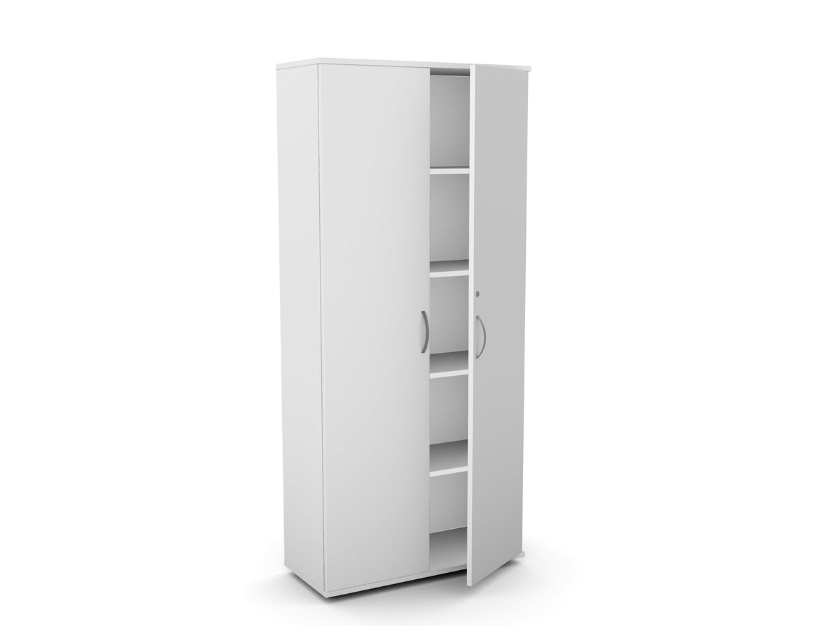 Kontorikapp Flexx, 5 riiuliga, 1800 x 800 x 355 mm – Valge / Plastjalad