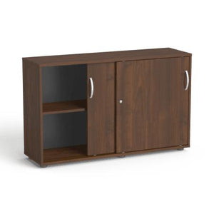 Flexx kontorikapp lükanduste ja 2 riiuliga, 742 x 1200 x 355 mm – pähkel / pähkel