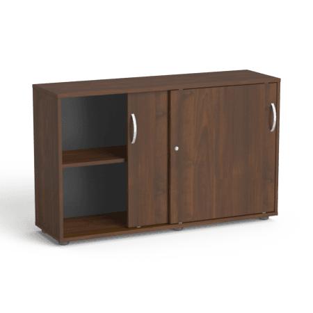 Flexx kontorikapp lükanduste ja 2 riiuliga, 742 x 1200 x 355 mm – pähkel / pähkel