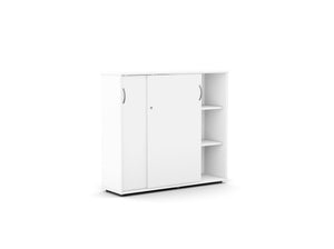 Bürookapp Flexx, liuguste ja 6 riiuliga, 1190 x 1200 x 355 mm – Valge / Plastjalad