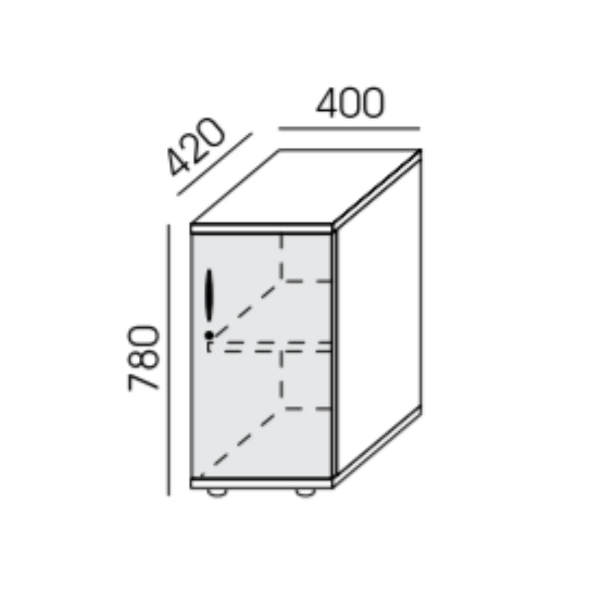 Kontorikapp NUWO, 2 riiulit, 780x400x420 mm, konfigureeritav