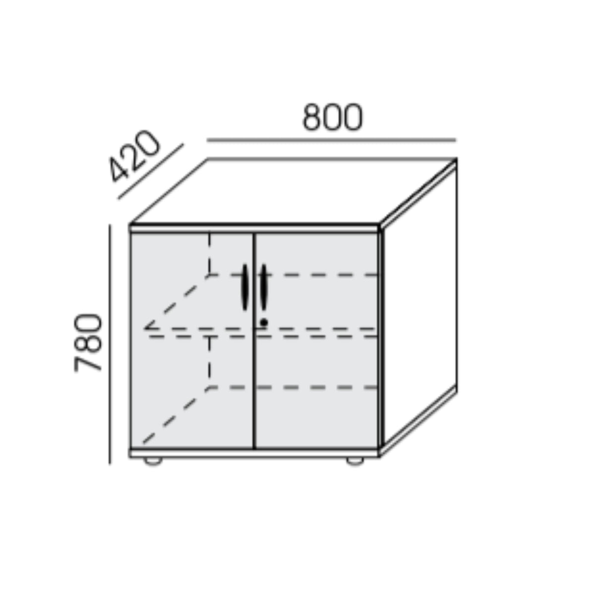 Kontorikapp NUWO, 2 riiulit, 780x800x420 mm, konfigureeritav