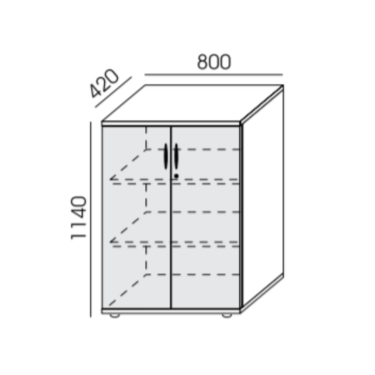 Kontorikapp NUWO, 3 riiulit, 1140x800x420 mm, konfigureeritav