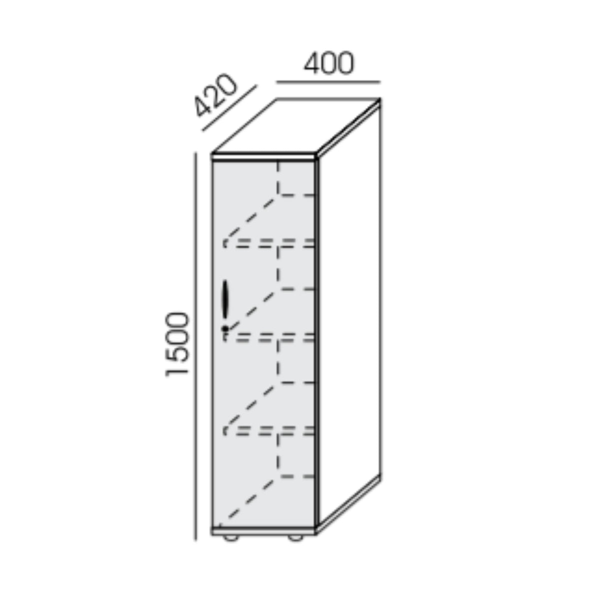 Kontorikapp NUWO, 4 riiulit, 1500x400x420 mm, konfigureeritav