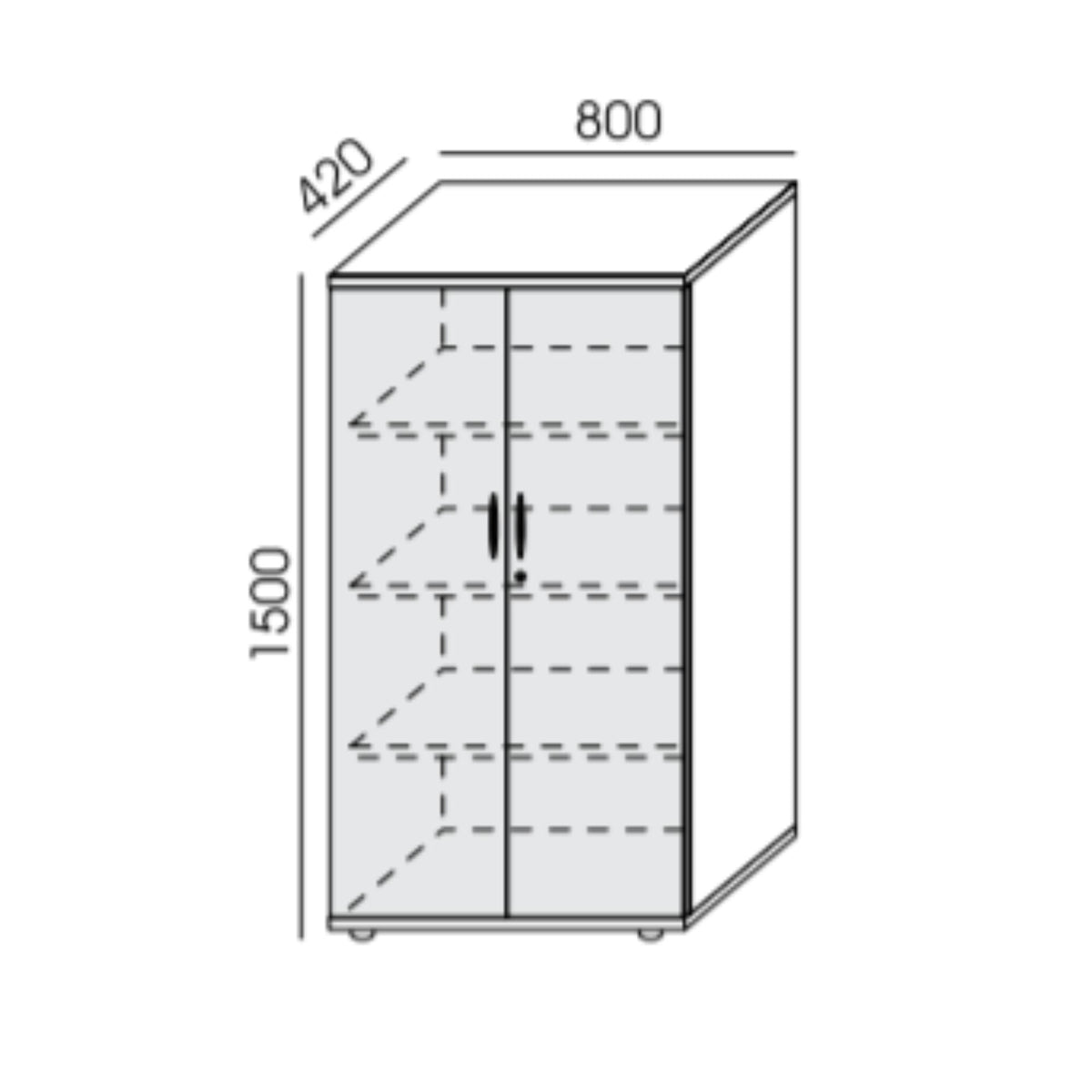 Kontorikapp NUWO, 4 riiulit, 1500x800x420 mm, konfigureeritav