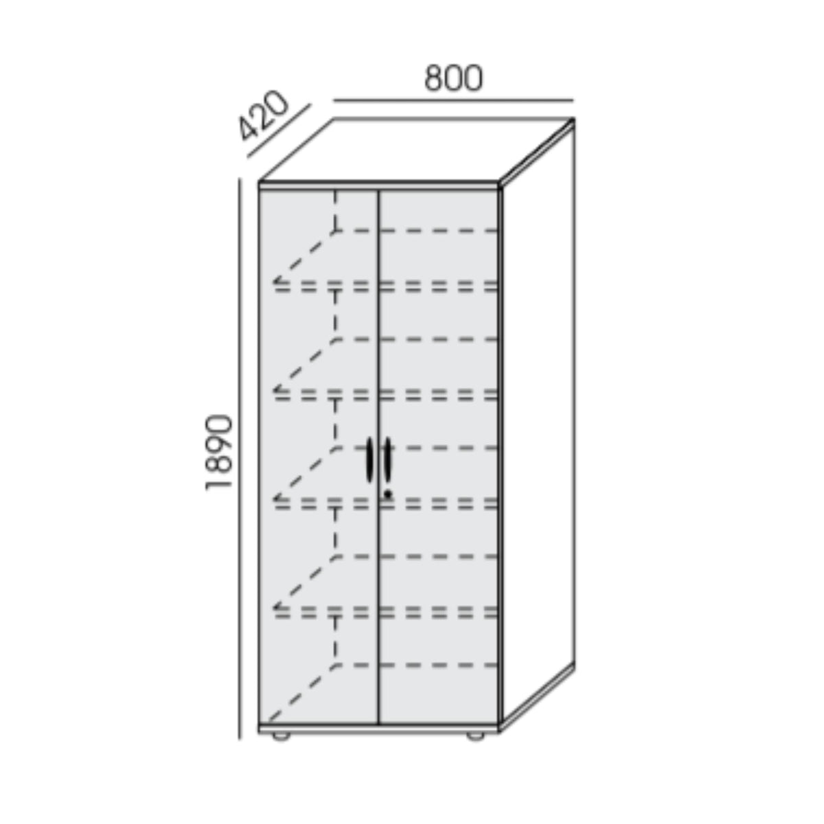 Kontorikapp NUWO, 5 riiulit, 1890x800x420 mm, konfigureeritav