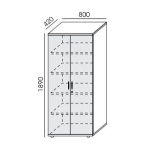 Kontorikapp NUWO, 5 riiulit, 1890x800x420 mm, konfigureeritav