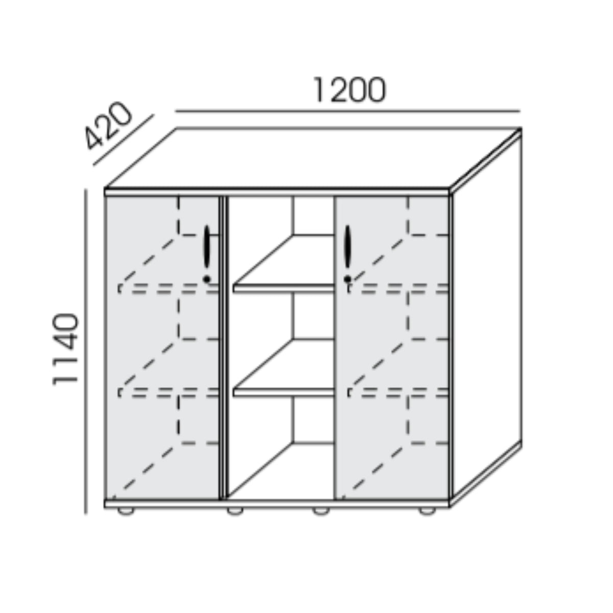 Bürookapp NUWO COMBI M, 1140x1200x420 mm, konfigureeritav