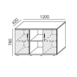 Kontorikapp NUWO COMBI S, 780x1200x420 mm, konfigureeritav