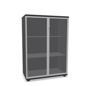 Kontorikapp NUWO GLASS, 3 riiulit, 1140x800x420 mm, konfigureeritav