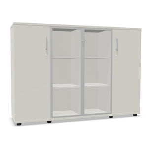 Kontorikapp NUWO GLASS COMBI, 3 riiulit, 1140x1600x420 mm, konfigureeritav