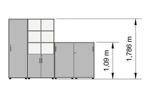 Bürookappide komplekt Flexx One, kolm kappi, kogulaius 256 cm, merevaigutooni tamm