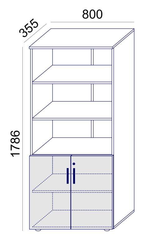 Kontorikappide komplekt Flexx One, kolm kappi, kogulaius 256 cm, valge