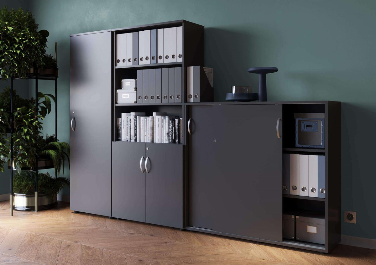 Kontorikappide komplekt Flexx One, kolm kappi, kogulaius 256 cm, grafiithall
