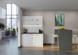 Kontoriköök Ergostock White Kitchenette kõrge lauaga