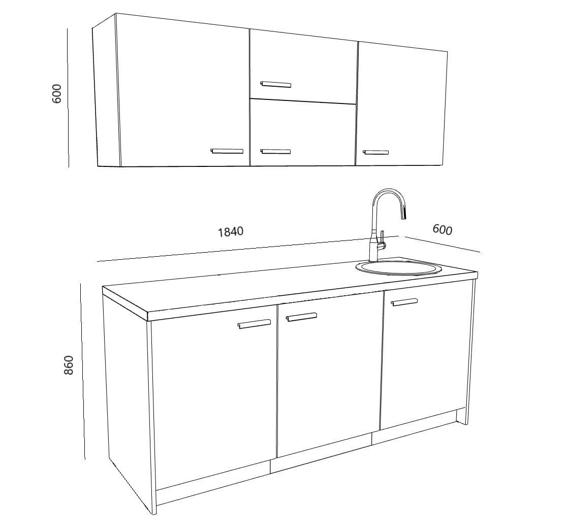 Bürooköök Ergostock White Oak Kitchenette