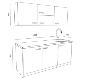 Bürooköök Ergostock White Oak Kitchenette