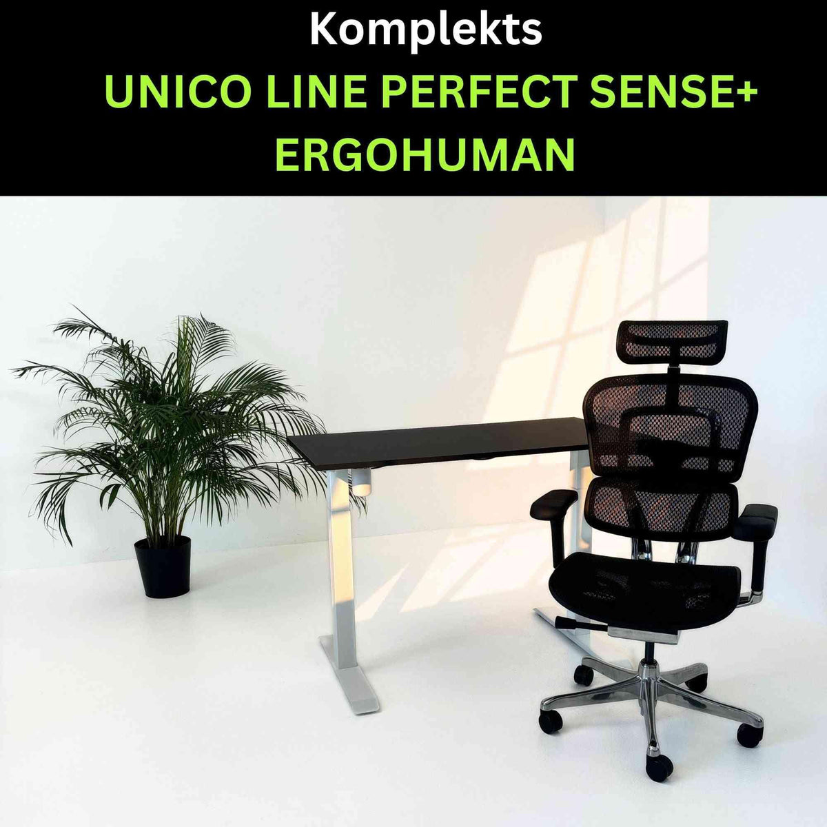 Töökohakomplekt UNICO PERFECT SENSE BLACK Ergohuman ELITE
