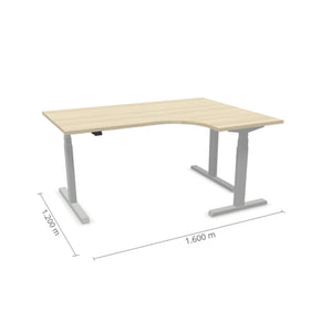 Elektriliselt reguleeritava kõrgusega laud Prestige Line L-kujuline 160 cm x 120 cm