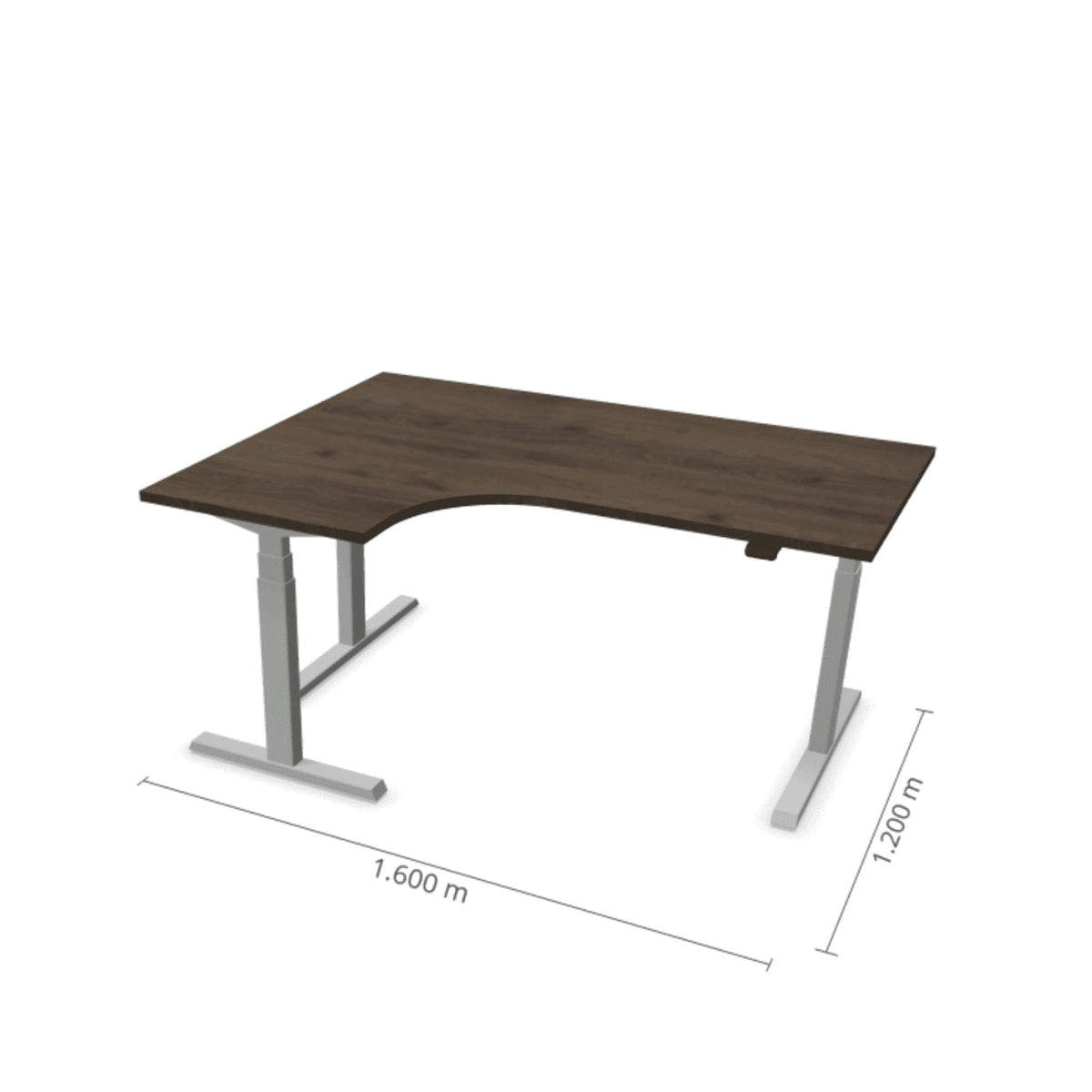 Elektriliselt reguleeritava kõrgusega laud Prestige Line L-kujuline 160 cm x 120 cm