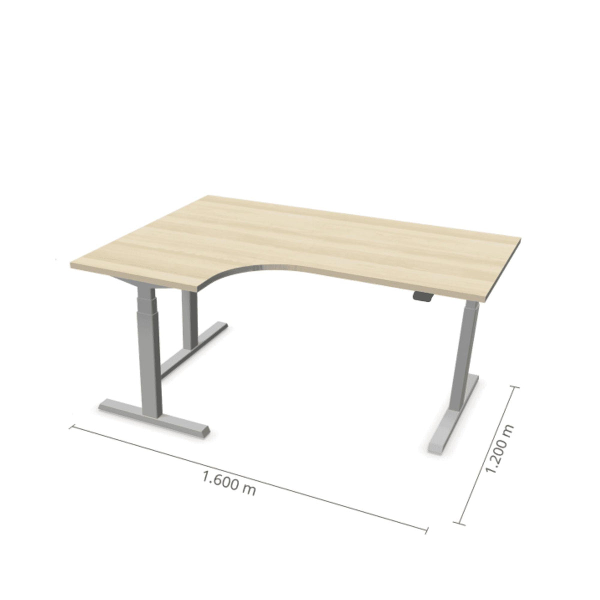Elektriliselt reguleeritava kõrgusega laud Prestige Line L-kujuline 160 cm x 120 cm