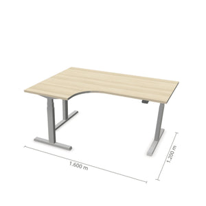 Elektriliselt reguleeritava kõrgusega laud Prestige Line L-kujuline 160 cm x 120 cm