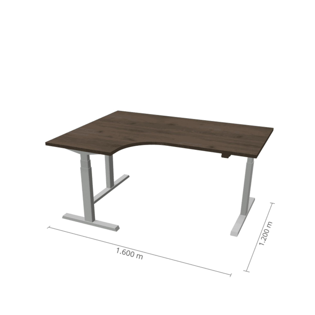 Elektriliselt reguleeritava kõrgusega laud Prestige Line L-kujuline 160 cm x 120 cm