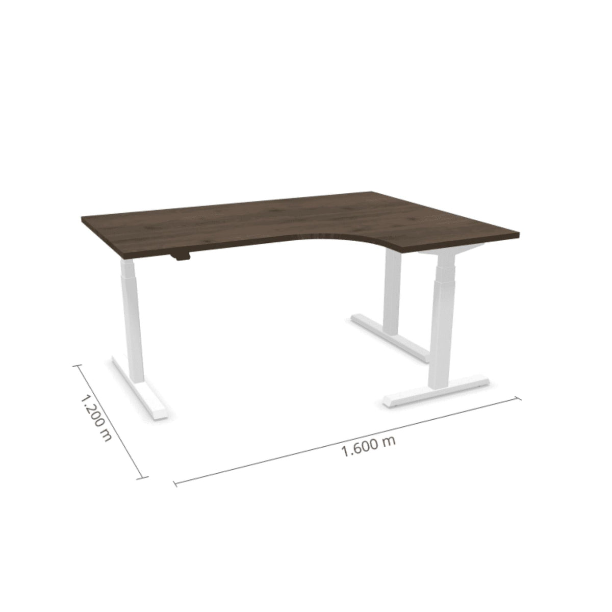 Elektriliselt reguleeritava kõrgusega laud Prestige Line L-kujuline 160 cm x 120 cm