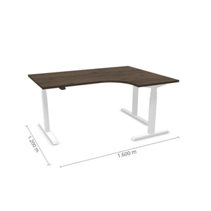 Elektriliselt reguleeritava kõrgusega laud Prestige Line L-kujuline 160 cm x 120 cm