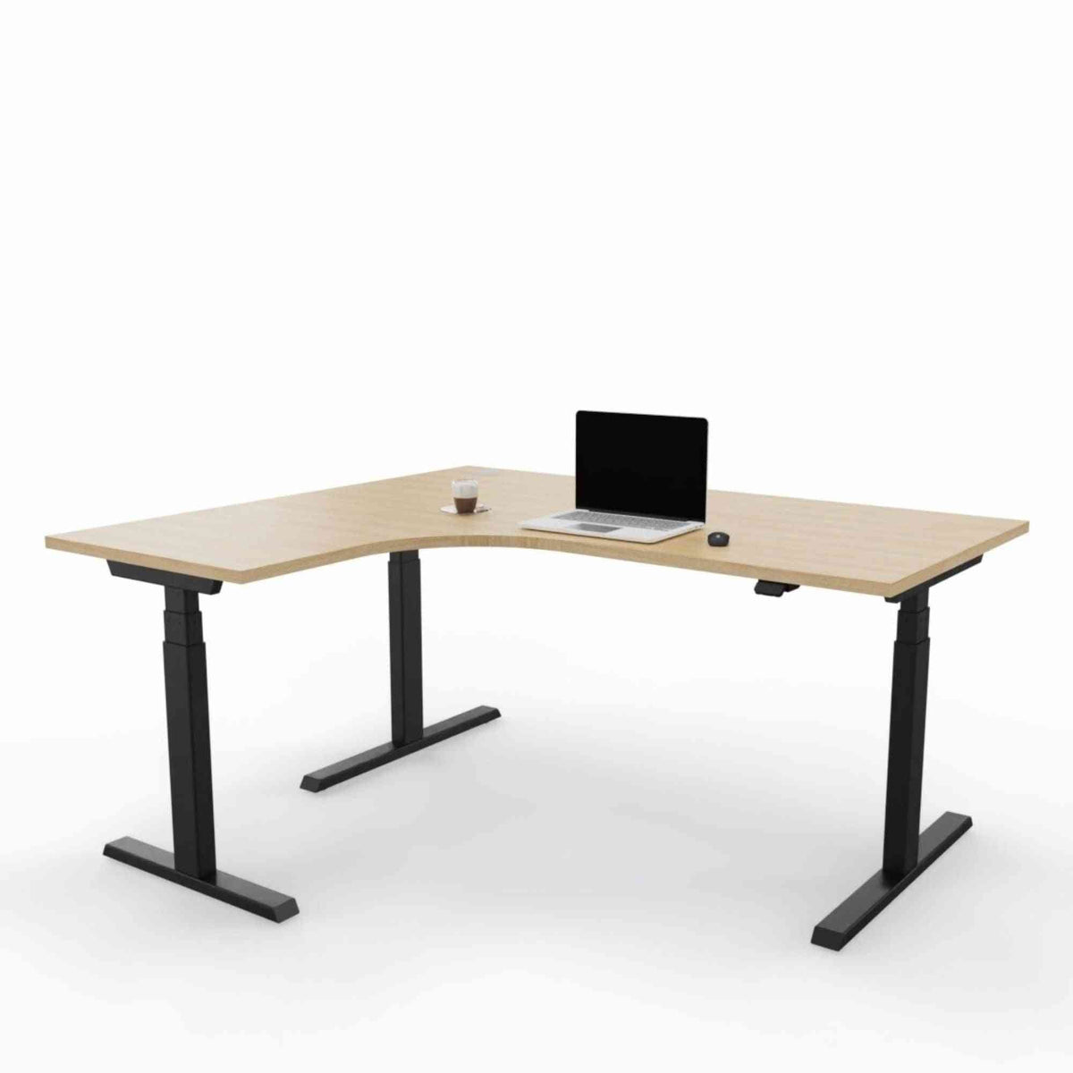 Elektriliselt reguleeritava kõrgusega laud Prestige Line, L-kujuline, 160 cm x 120 cm