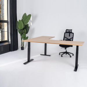 Elektriliselt reguleeritava kõrgusega L-kujuline laud Prestige Line 200 cm x 200 cm