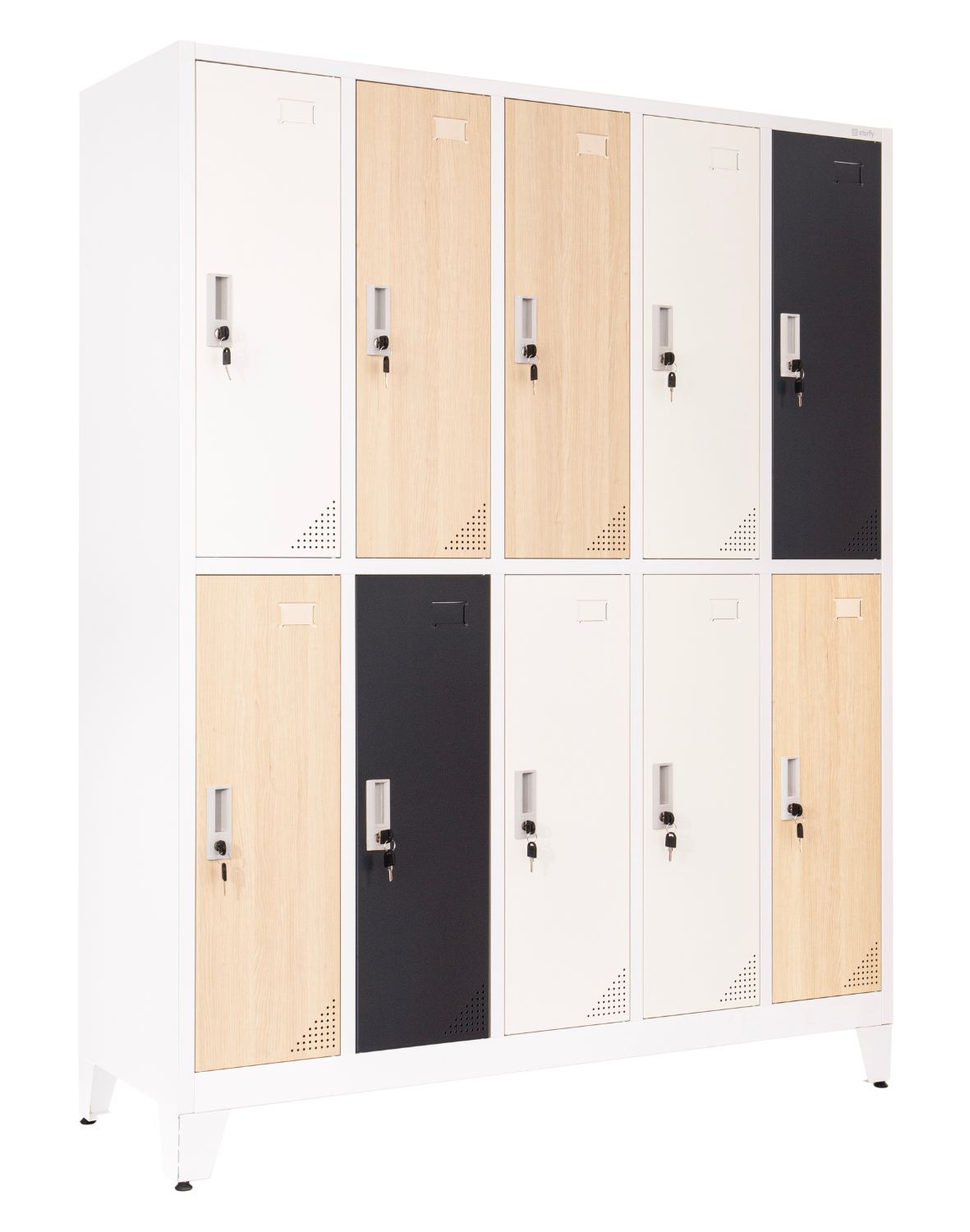 Metallist garderoobikapp Oxford Blend, 10 lahtrit