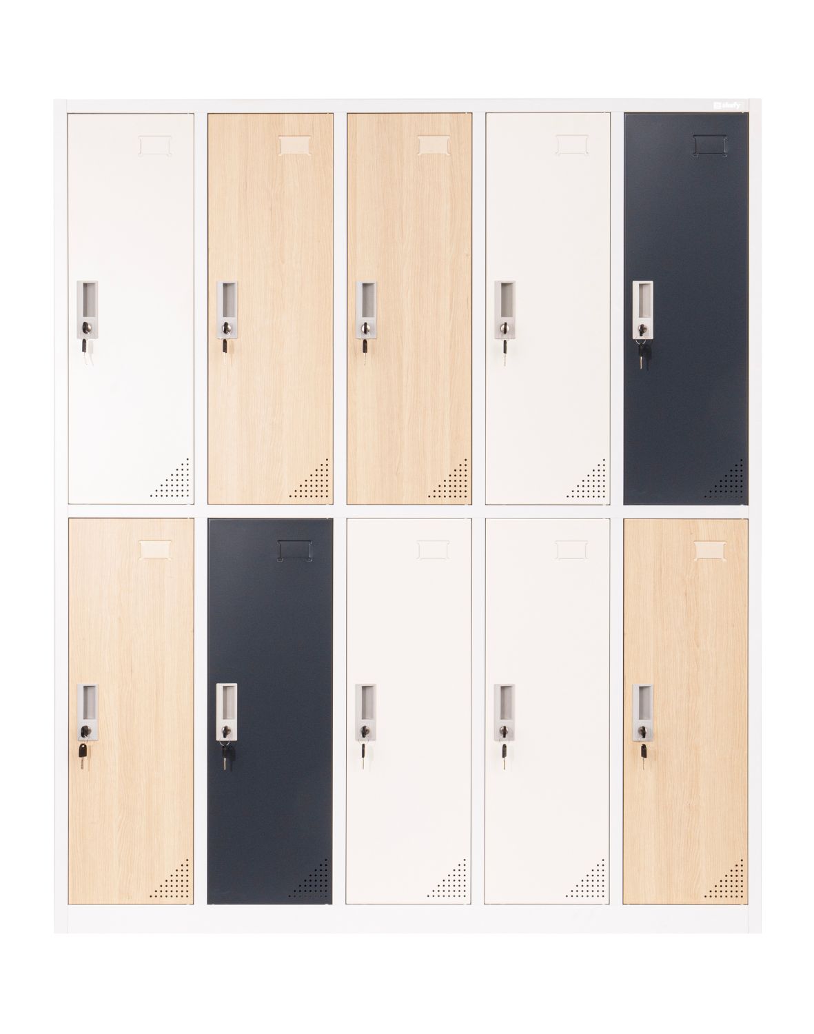 Metallist garderoobikapp Oxford Blend, 10 lahtrit