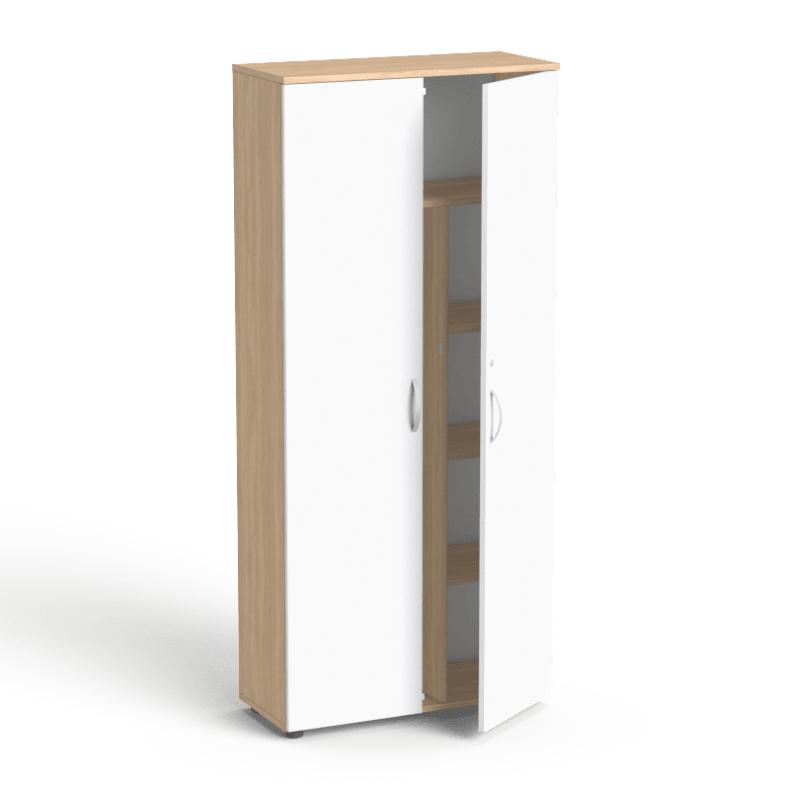 Garderoobikapp Flexx, 5 riiuliga, 1800 x 800 x 355 mm – merevaigutamm / valge