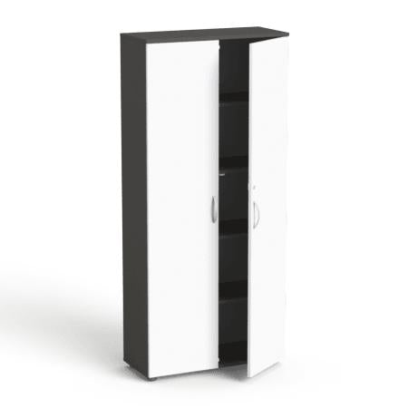 Garderoobikapp Flexx, 5 riiuliga, 1800 x 800 x 355 mm – grafiit / valge