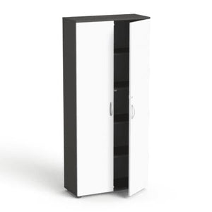Garderoobikapp Flexx, 5 riiuliga, 1800 x 800 x 355 mm – grafiit / valge