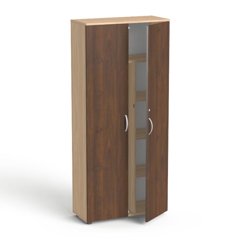 Garderoobikapp Flexx, 5 riiuliga, 1800 x 800 x 355 mm – merevaigutamm / pähklipuit