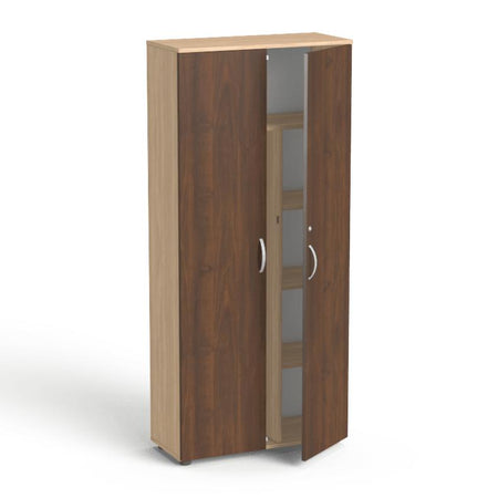 Garderoobikapp Flexx, 5 riiuliga, 1800 x 800 x 355 mm – merevaigutamm / pähklipuit