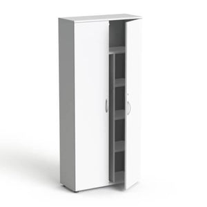 Garderoobikapp Flexx, 5 riiuliga, 1800 x 800 x 355 mm – valge / valge