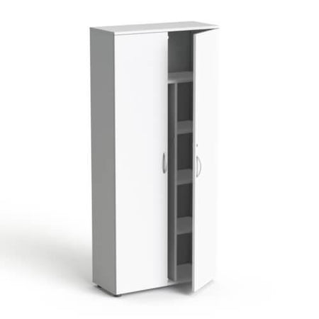 Garderoobikapp Flexx, 5 riiuliga, 1800 x 800 x 355 mm – valge / valge