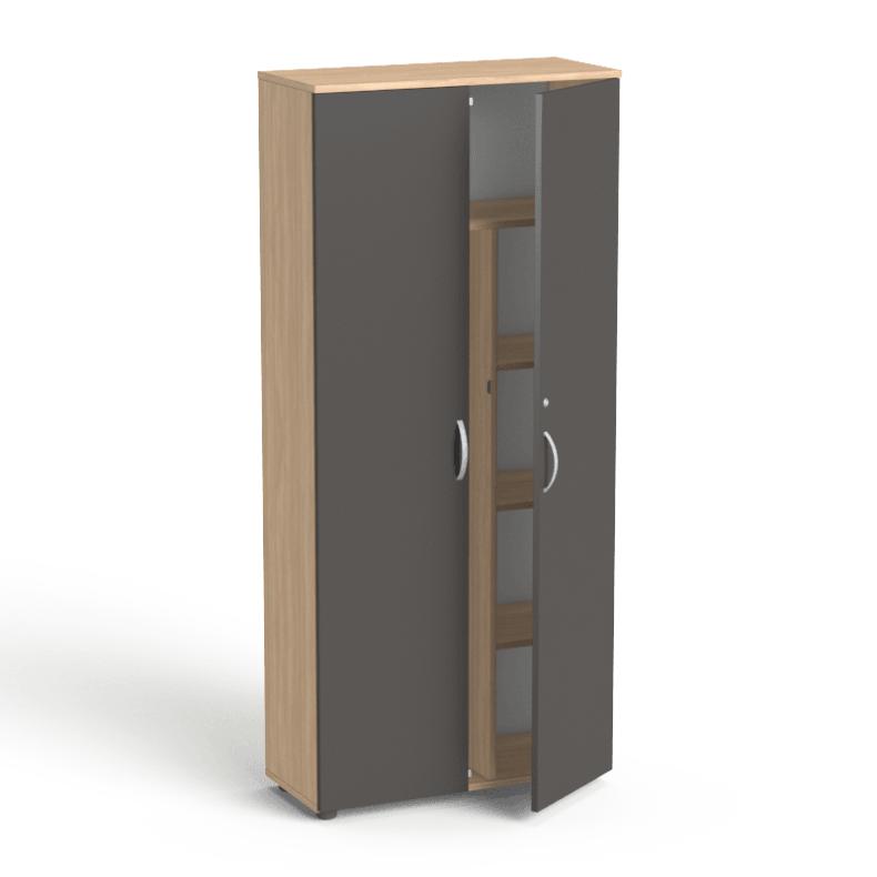 Garderoobikapp Flexx, 5 riiuliga, 1800 x 800 x 355 mm – merevaigutamm / grafiit