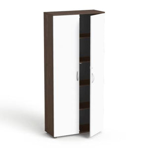 Garderoobikapp Flexx, 5 riiuliga, 1800 x 800 x 355 mm – pähklipuit / valge
