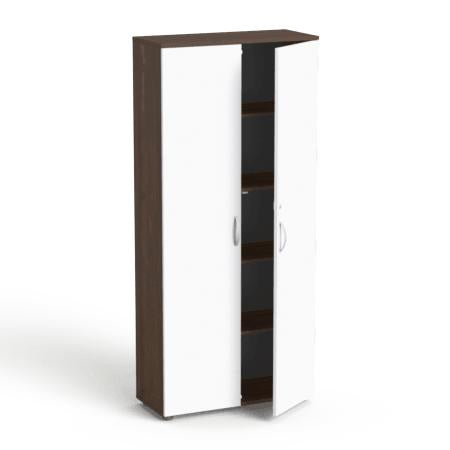Garderoobikapp Flexx, 5 riiuliga, 1800 x 800 x 355 mm – pähklipuit / valge