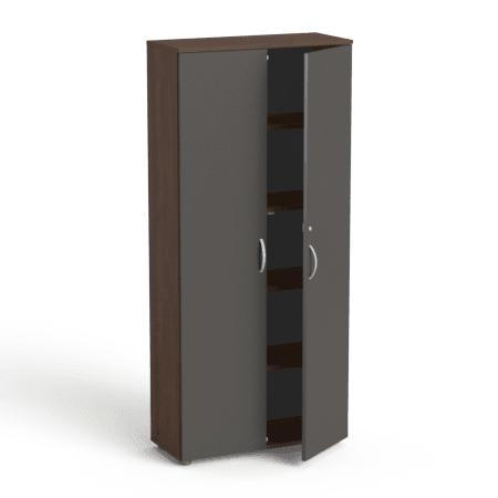 Garderoobikapp Flexx, 5 riiuliga, 1800 x 800 x 355 mm – pähklipuit / grafiit