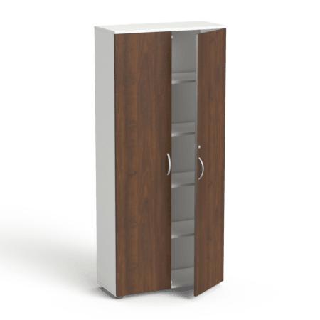 Garderoobikapp Flexx, 5 riiuliga, 1800 x 800 x 355 mm – valge / pähklipuit