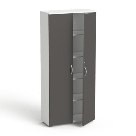 Garderoobikapp Flexx, 5 riiuliga, 1800 x 800 x 355 mm – valge / grafiit