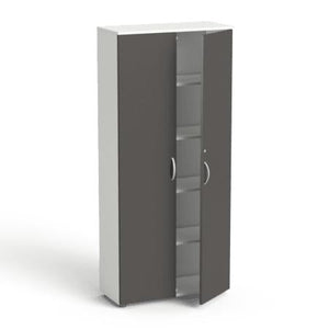 Garderoobikapp Flexx, 5 riiuliga, 1800 x 800 x 355 mm – valge / grafiit
